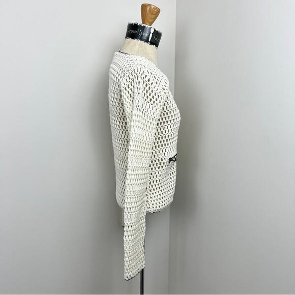 Suncoo Ivory Long Sleeve Zip Up Knit Sweater Cardigan Size T1= Small (328) - Picture 5 of 11